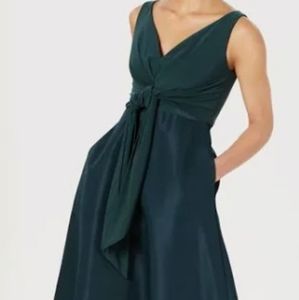 Adrianna Papell V-neck Waist Tie Gown